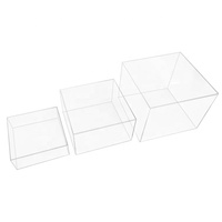 Présentoirs Cubes en Acrylique, Réhausseurs Gigognes en Acrylique à 5 Faces avec Fonds Creux, Présentoirs de Buffet, Supports de Présentation Alimentaire pour Fête
