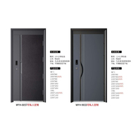 Porte d'entrée de sécurité moderne en acier inoxydable avec corps de serrure à double verrouillage rapide en alliage de zinc pour appartement et maison