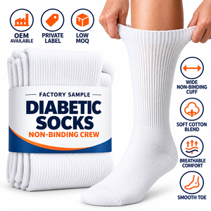 Calzini Diabetici OEM Non Contenitivi per Uomo e Donna, Calzini Morbidi in Cotone, Fornitore con Etichetta Privata - Product Image 1