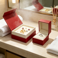 Estuche de Lujo para Joyas con Anillo, Collar, Pendientes de Perlas, Terciopelo, Botella de Perfume Personalizada, Luz USB, Set de Regalo al por Mayor