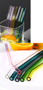 Pajitas <span class=keywords><strong>de</strong></span> Vidrio <span class=keywords><strong>de</strong></span> Colores con Diseño Ondulado, Pajitas <span class=keywords><strong>de</strong></span> Vidrio al por Mayor para Bebidas en Bares - Product Image 2