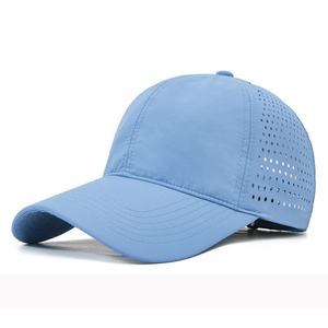 Eco Recycled Custom Unisex Laser Cut Drilled Hole Perforated Stretch <b>Light</b> Weight Quick Dry Snapback Baseball Sports Caps Hats - Product Image 1