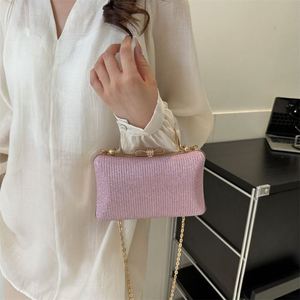 Bolso de Mano de Lujo con Diamantes, Patrón Sólido, Asa de Cristal, Bolso de Noche con Pedrería para Cena, <span class=keywords><strong>Fiesta</strong></span>, Boda - Product Image 3