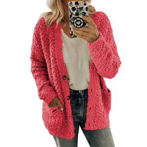 Casual Casaco de camisola das mulheres com dois bolsos Multi-Color Patchwork <span class=keywords><strong>Jacket</strong></span> Inverno Boutique Moda Roupas para senhoras - Product Image 1