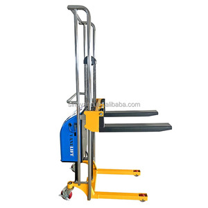 Elevador de placa de acero semieléctrico de Servicio Ligero 1100 1300 1500 1700 1800 mm Potencia del motor Mini elevador de horquilla Apilador inoxidable - Product Image 1