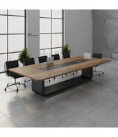 Bureau de conférence et de formation moderne, élégant et durable, en pierre Shinystone blanche brillante et bois, écologique, en acier inoxydable, pour bureau et école
