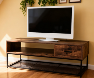 Mueble de <span class=keywords><strong>TV</strong></span> Moderno Estilo Shabby Chic Rústico Reciclado de WenFeng, Panel para Sala de Estar o Dormitorio, Mueble con Altura Ajustable y Almacenamiento - Product Image 3