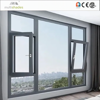 Fenêtre à battant en aluminium à rupture de pont thermique, triple vitrage Low-E, à cadre étroit, moderne et écoénergétique NFRC pour balcon d'appartement