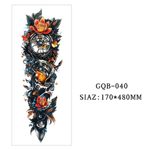 Autocollant de tatouage temporaire pour bras entier, imperméable, longue durée, non toxique, art corporel, décalcomanie par transfert d'eau pour hommes et femmes - Product Image 6