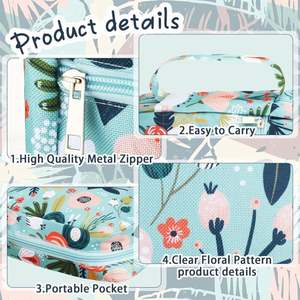 Estuche para Libros de Lona con Diseño Floral, Bolsa para Lápices de Iglesia, Funda para Biblia con Cremallera, Muestra Gratuita - Product Image 6