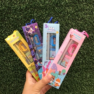 5-مجموعة أدوات مكتبية كرتونية للطلاب مع ممحاة قلم رصاص ومبراة 5 ، - Product Image 2