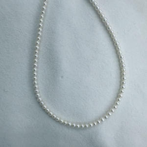 Collar de Perlas de Agua Dulce de Lujo Zhuji, 3-4 mm, Hebilla de Plata S925, Ligera, con Defectos Menores, Estilo Nicho para Cadena Xiaomi - Product Image 3