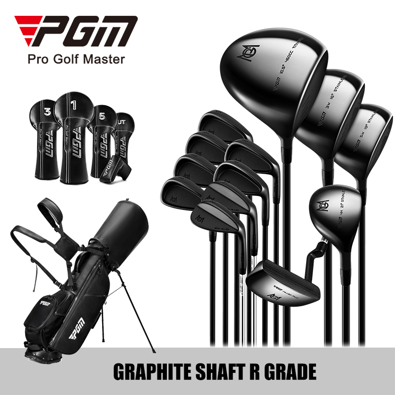 13pcs Graphite Shaft R + Golf Stand Bag Black