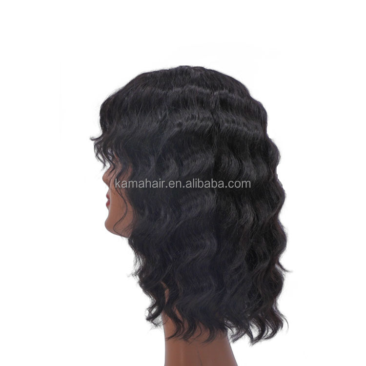 KAMA Indian Virgin Water Wave Full Lace Bob Prepluked 100% Human Hair Wigs Transparent Lace Short Bob Wig for Black Women Detail Section 4