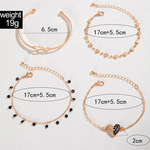 Joyería de Acero Inoxidable de Moda al por Mayor, Pulsera de Cadena y Eslabones con Dijes de Flor y Cereza, Chapada en <span class=keywords><strong>Oro</strong></span> de 18K, para Mujer - Product Image 5