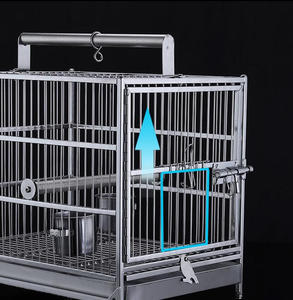 Grande cage à oiseaux en acier inoxydable 304 pour calopsites, agapornis et mynas - Cage de reproduction de luxe en acier inoxydable 304 - Product Image 4