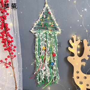 Offre Spéciale tissé à la main arbre de noël bricolage capteur de rêves <span class=keywords><strong>macramé</strong></span> décor à la maison faisant <span class=keywords><strong>Kit</strong></span> jouets Triangle accessoires de noël - Product Image 4
