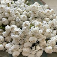 Vente chaude Bouquet De Pivoine Européenne 13 Têtes Pivoines Fleur Artificielle Décor De Mariage Soie Real Touch Grandes Pivoines Rouges