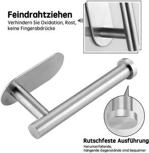 Soporte de <span class=keywords><strong>papel</strong></span> higiénico <span class=keywords><strong>sin</strong></span> perforación, adhesivo de acero inoxidable para Baño - Product Image 3