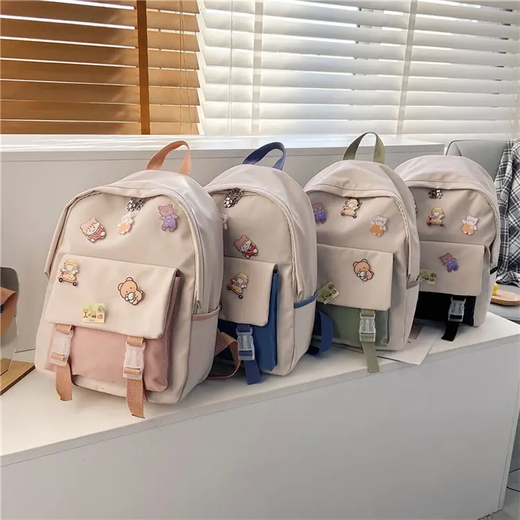 Multi-color Backpacks For Women Cartoon Bags For Girls Korean School bag Summer Small Canvas Shoulder Bag Mini Travel Rucksack