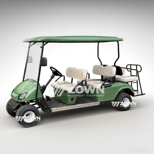 Voiture utilitaire de golf verte standard avec pneus pour routes en bon état, châssis stable, véhicule navette pour zones touristiques et campus - Product Image 2