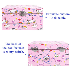 Boîte à musique personnalisée Yiyu ou <span class=keywords><strong>carrousel</strong></span>, boîte à bijoux musicale personnalisée avec tiroir et fente pour bague, design licorne, vente <span class=keywords><strong>en</strong></span> gros OEM, cadeau - Product Image 5