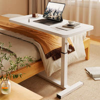 Table d'appoint moderne et portable à hauteur réglable pour ordinateur, avec roulettes, pour chevet, bureau ou canapé, en PVC