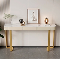 Table console italienne moderne minimaliste en acier inoxydable avec tiroir pour chambre à coucher appartement salon entrée mur allée couloir