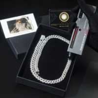 Collier cubain en moissanite VVS de 6 mm et 18 pouces, personnalisé en usine, en argent 925, style hip-hop, chaîne de rappeur glacée