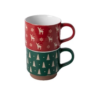 Taza <span class=keywords><strong>de</strong></span> Agua Familiar con Diseño Estético y Asa, Tema Navideño, Pequeño Regalo, Taza Práctica para Parejas - Product Image 1