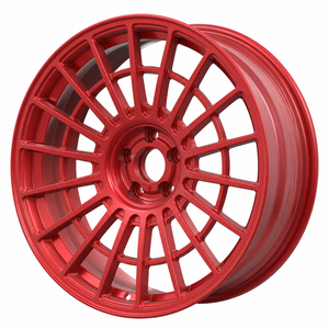 Nuovo Cerchio in Lega Forgiata Stile Rally a <span class=keywords><strong>15</strong></span> Razze Design a Griglia a <span class=keywords><strong>2</strong></span> Anelli Finitura Rosso Opaco Logo Personalizzato <span class=keywords><strong>15</strong></span>-22 Pollici 5x114.3 - Product Image 3