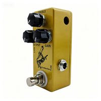 Pédale d'effet pour guitare électrique en métal finition mate jaune MOSKY GOLDEN HORSE OVERDRIVE de qualité supérieure avec contrôle tactile