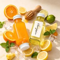 Bouteille en verre carrée de 60 ml pour jus concentré, étiquette personnalisée disponible en stock, livraison rapide, emballage de liquides pour boissons