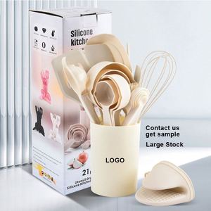 Wholesale Food Grade BPA-Free Silicone Baking Cooking Utensils <b>Set</b> Heat Resistant Nonstick Kitchen Cookware Spatulas Gadgets - Product Image 1