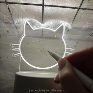 Lampe de nuit <span class=keywords><strong>pour</strong></span> chambre de fille Lampe de bureau en acrylique mignonne Veilleuse réinscriptible avec babillard <span class=keywords><strong>pour</strong></span> décoration de chambre Ornements de bureau - Product Image 2