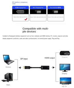 4K DisplayPort Để HDTV-Tương Thích Adapter Nam Dp Để Nữ HDTV-Tương Thích Cáp Chuyển Đổi Video Âm Thanh Cho HDTV PC Chiếu - Product Image 5