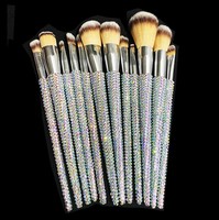 Bling Bling12-Piece strass ensemble de pinceaux laine douce outils de maquillage de haute qualité cadeau de personnalité