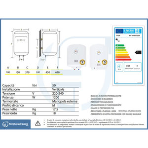 Aton 50lt Vertical Electric Water <b>Heater</b> Stainless Steel Storage for Household Car RV Outdoor Use US <b>Plug</b> 5 Years Old - Product Image 2