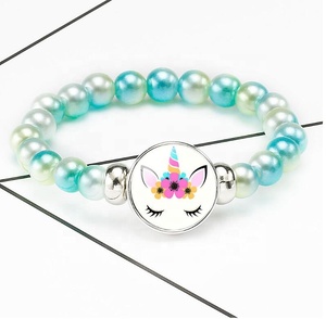 Décorations licorne réception-cadeau pour bébé, assiettes jetable à usage unique, décoration de fête d'anniversaire, fournitures de fête, baptême, Bracelet à licorne - Product Image 6