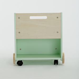 Conteneur à livres 2 en 1, marcheur vert à pousser, bibliothèque en bois massif pour bébé, meubles de chambre d'enfant, bibliothèque au sol, bibliothèque en bois - Product Image 5