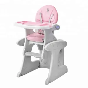 Venta al por mayor bebé rockero bebé asiento silla niños mesa de estudio y silla trona con cinturón de seguridad