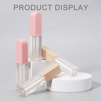 Tubes à gloss à lèvres givrés en PETG/ABS de 3 ml avec logo personnalisé, flacon vide transparent pour huile à lèvres avec bouchon à vis et couleur personnalisée