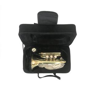 SEASOUND Mini <span class=keywords><strong>trompeta</strong></span> de bolsillo OEM JYPT406 Instrumento de tono BB de latón dorado barato - Product Image 5