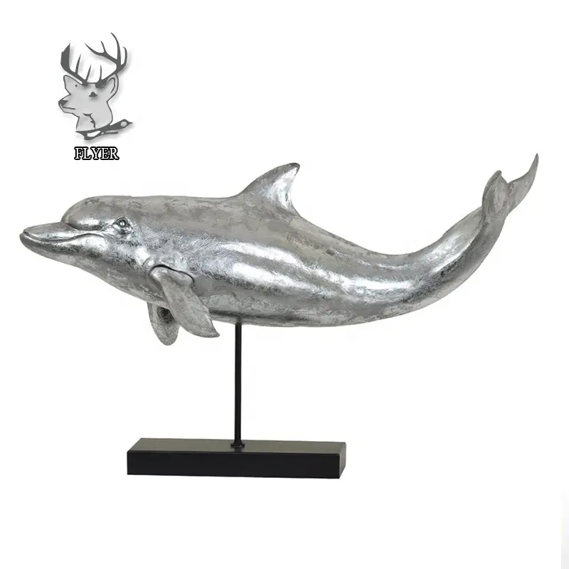 Home decoration resin animal statue fiberglass dolphin sculpture for sale
