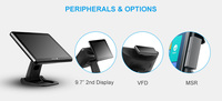 Terminal de point de vente tout-en-un avec écran tactile de 15 pouces, écran client et support pliable pour la vente au détail et la restauration