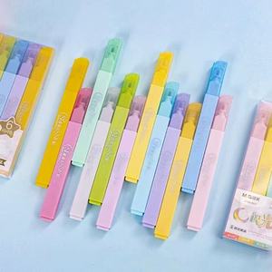 Marcadores Fluorescentes Cuadrados con Luz Intermitente, 6 Colores, para Dibujo Artístico, Punta Única Angulada - Product Image 3