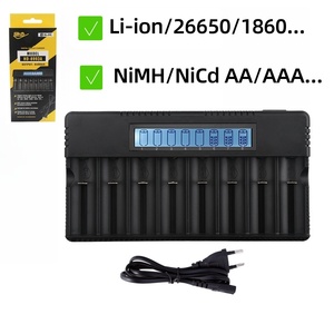 <span class=keywords><strong>Chargeur</strong></span> de <span class=keywords><strong>batterie</strong></span> intelligent à 8 emplacements pour batteries Li-ion 26650/18650 <span class=keywords><strong>NiMH</strong></span>/NiCd AA/AAA <span class=keywords><strong>avec</strong></span> écran LCD, charge rapide pour l'utilisation <span class=keywords><strong>avec</strong></span> un appareil photo - Product Image 1