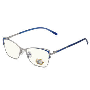 Gafas Grises con Protección Anti Luz Azul, Modelo Jack Cat Eye, Montura Completa para Mujer, 5112, Rostro Ovalado, Montura Metálica para Adultos - Product Image 2
