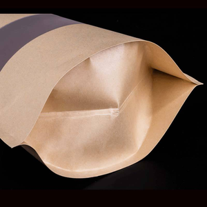 Bolsas de Embalaje de Alimentos con Cierre Hermético, de Papel Kraft Marrón, Termosellables y Reutilizables, con Ventana Transparente, OEM/ODM - Product Image 4