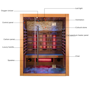 4 kişi kapalı uzak kızılötesi Sauna odası ev kırmızı ışık tedavisi ile kuru Sauna ev - Product Image 4